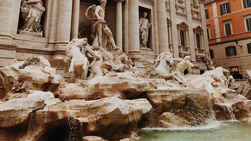 a coin in the fountain